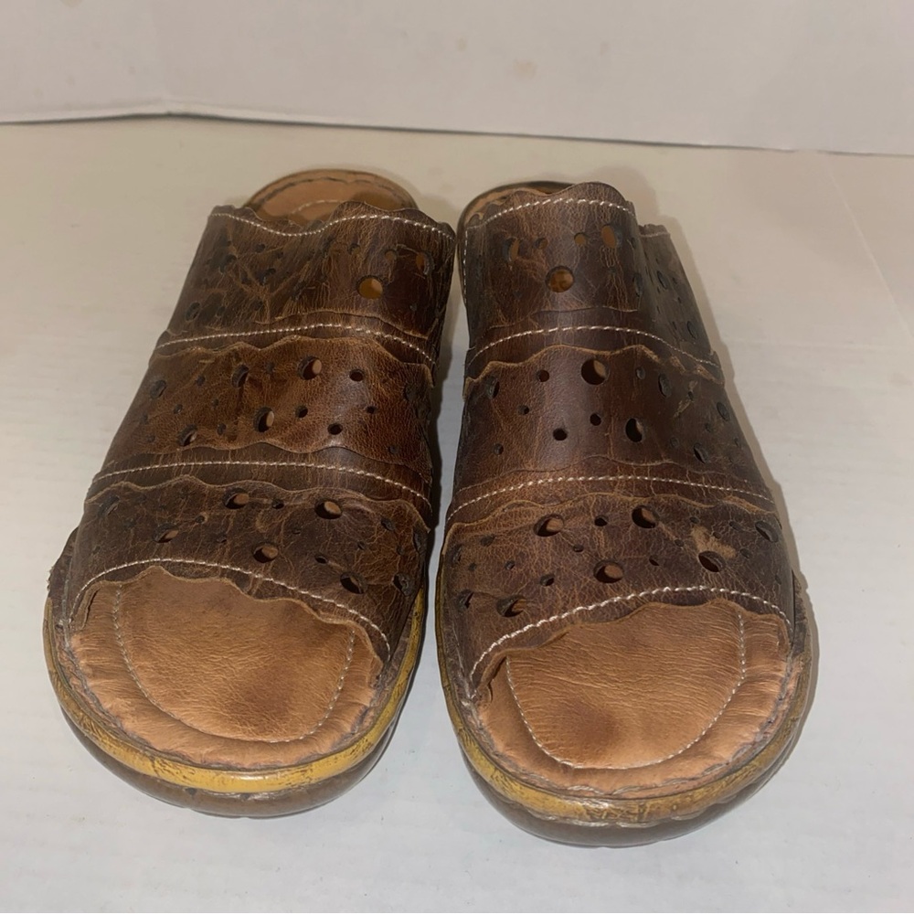 Josef Seibel Tan Leather Slip-On Sandals women’s
